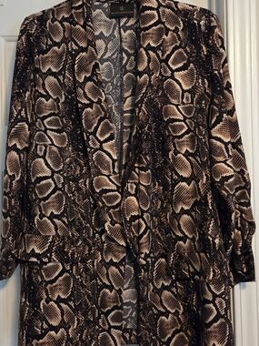 Worthington Snake Print Blazer Jacket - Brown & Black